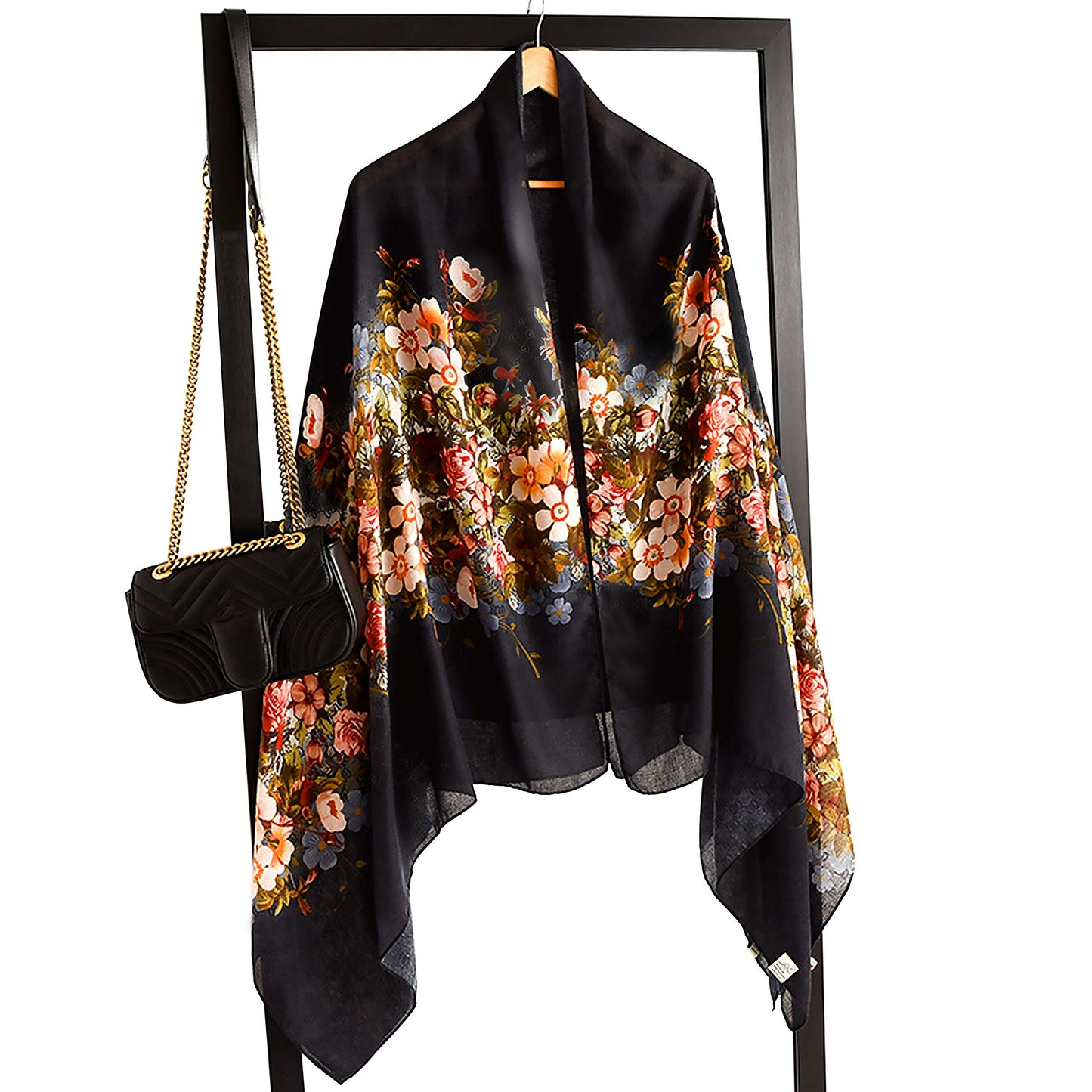 Boss Accessories Winter Scarfs for Women Beautiful Floral Design Scarf Long light Scarf Fashion Scarves Head Scarf for Women