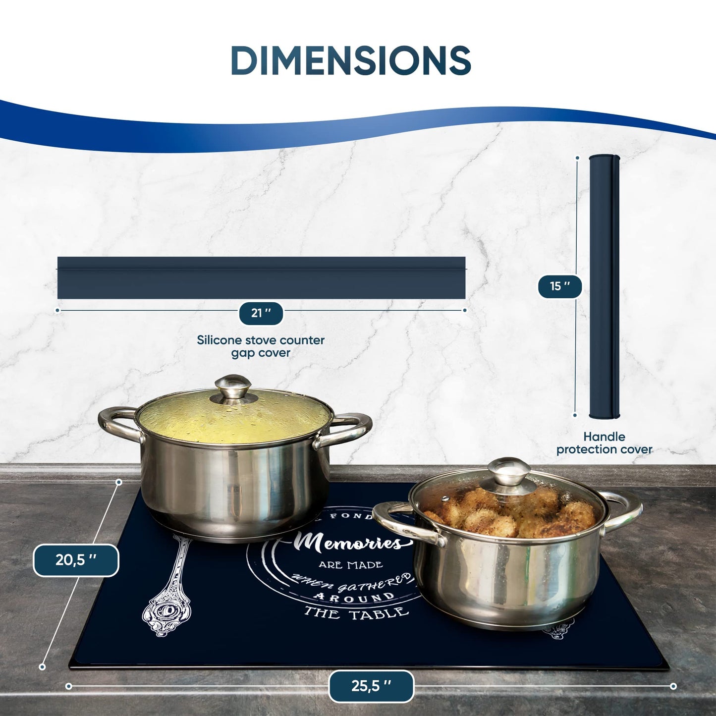 Stove Top Covers for Electric Stove with Gap and Oven handle Covers - Electric Stove Cover, Glass stove top Cover - Ceramic Glass Cooktop Protector - Full Stove Covers for Electric Stovetop