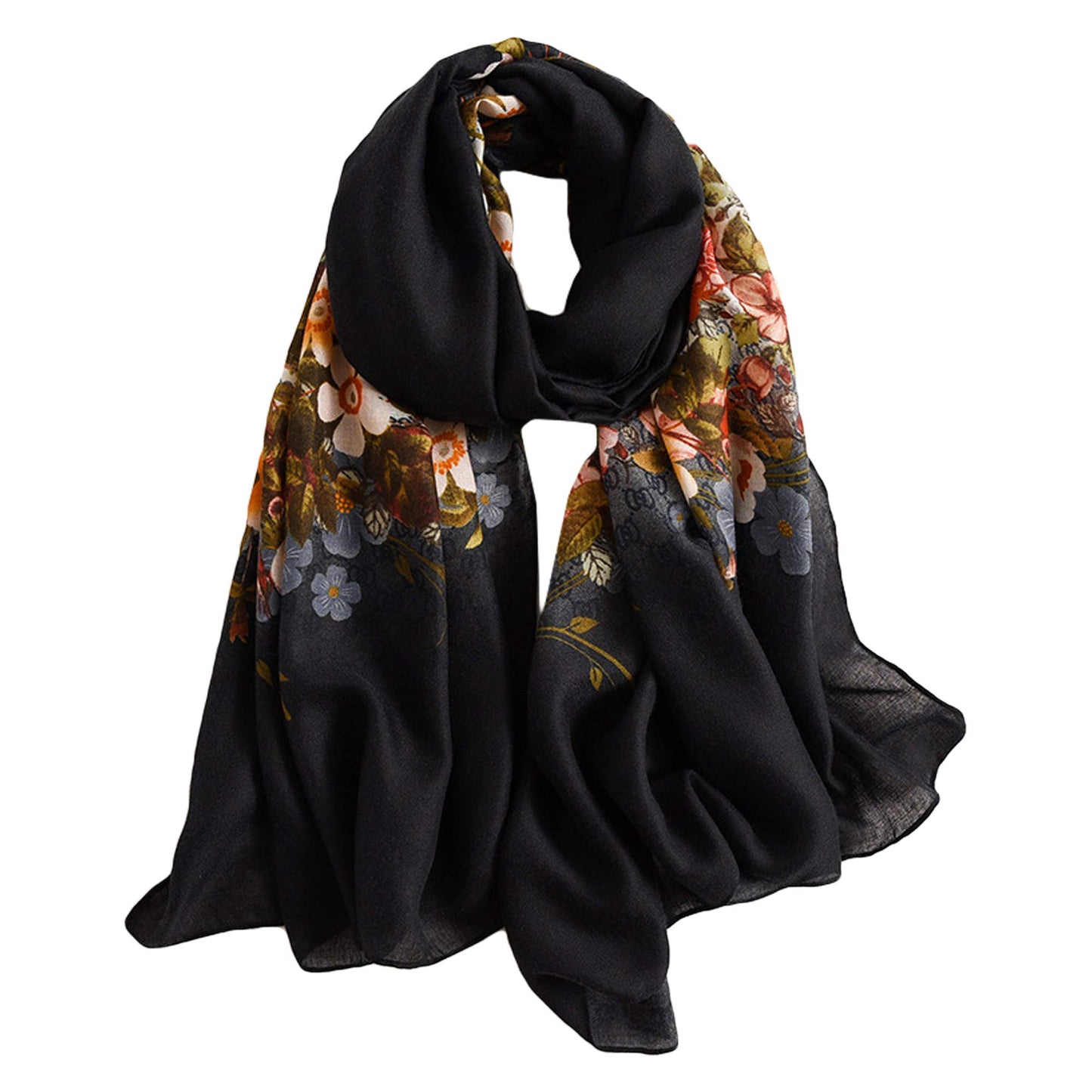 Boss Accessories Winter Scarfs for Women Beautiful Floral Design Scarf Long light Scarf Fashion Scarves Head Scarf for Women